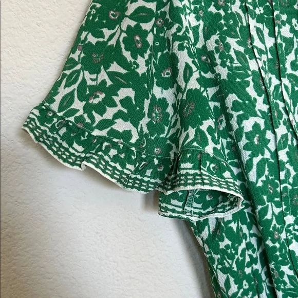 Max Studio Green and White Floral Tiered Midi Dress - Picture 6 of 8